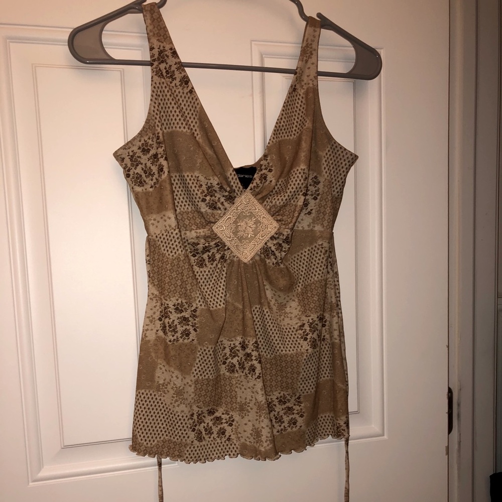 Dressy brown/tan tank top
